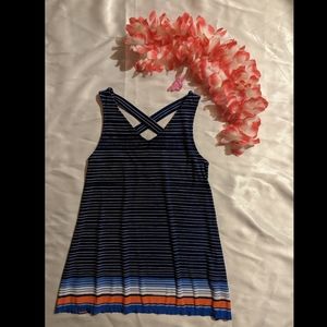 Westport women's XS Navy blue, white, and orange sleeveless top